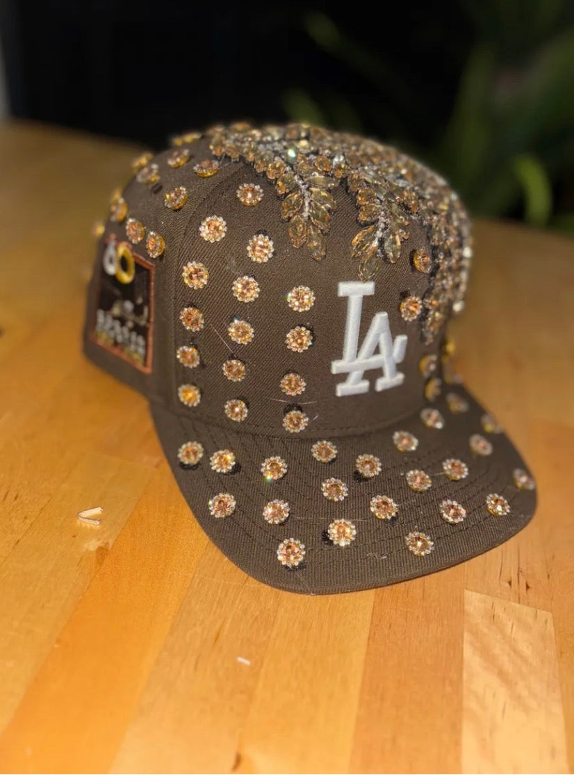 “Golden Luxe Crystal Crown Cap”