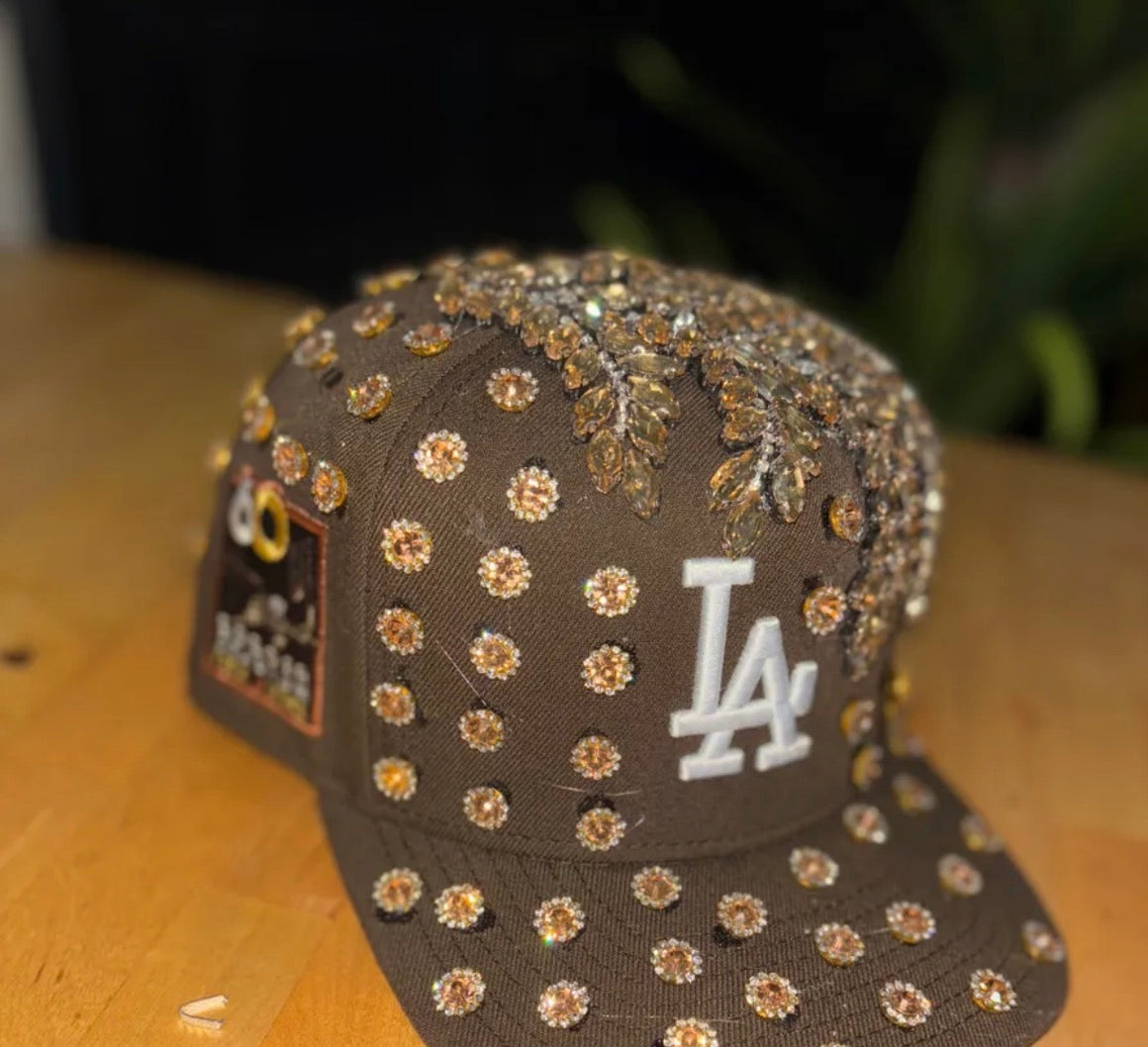 “Golden Luxe Crystal Crown Cap”