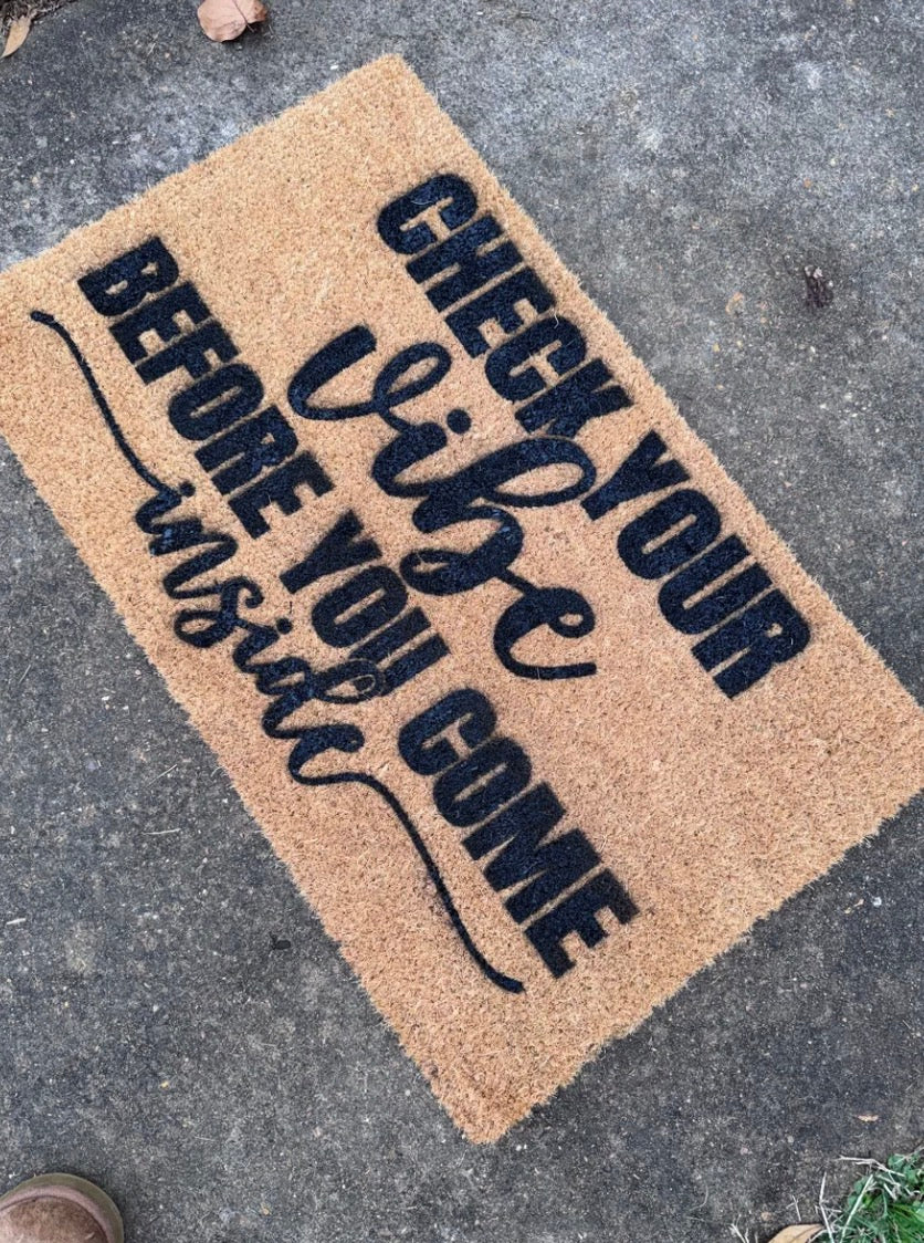 Check Your Vibe Doormat